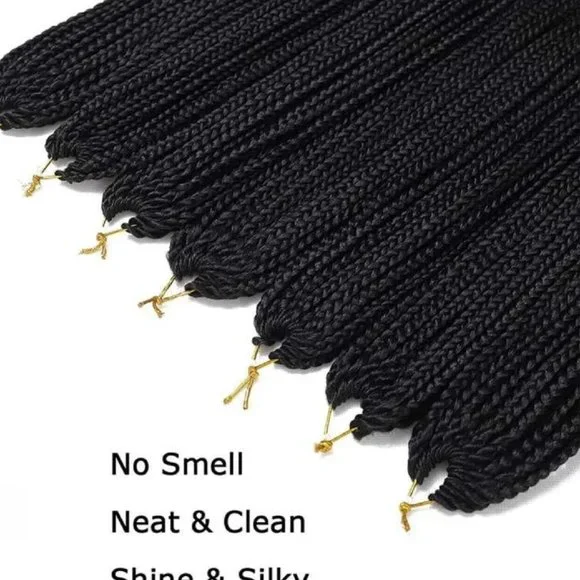 Crochet Braids Natural Black Hair Extensions 24" Synthetic 176 Strands Bundle